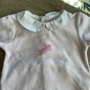 Jacadi light pink velour sleeper-3 month